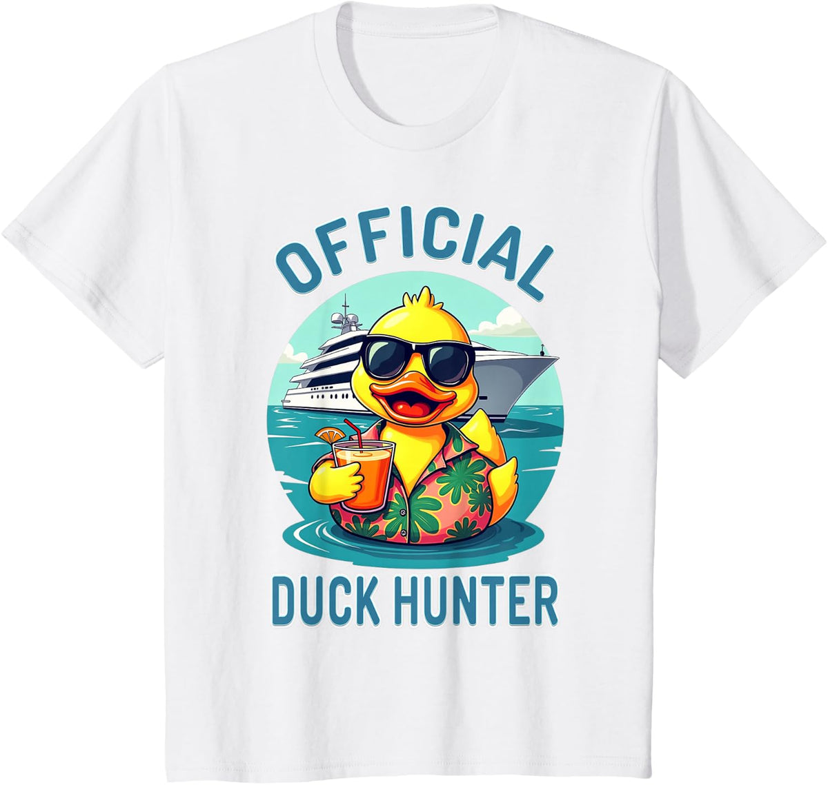 Official Duck Hunter Rubber Duckie Summer Cruise Boat Vacay T-Shirt - White
