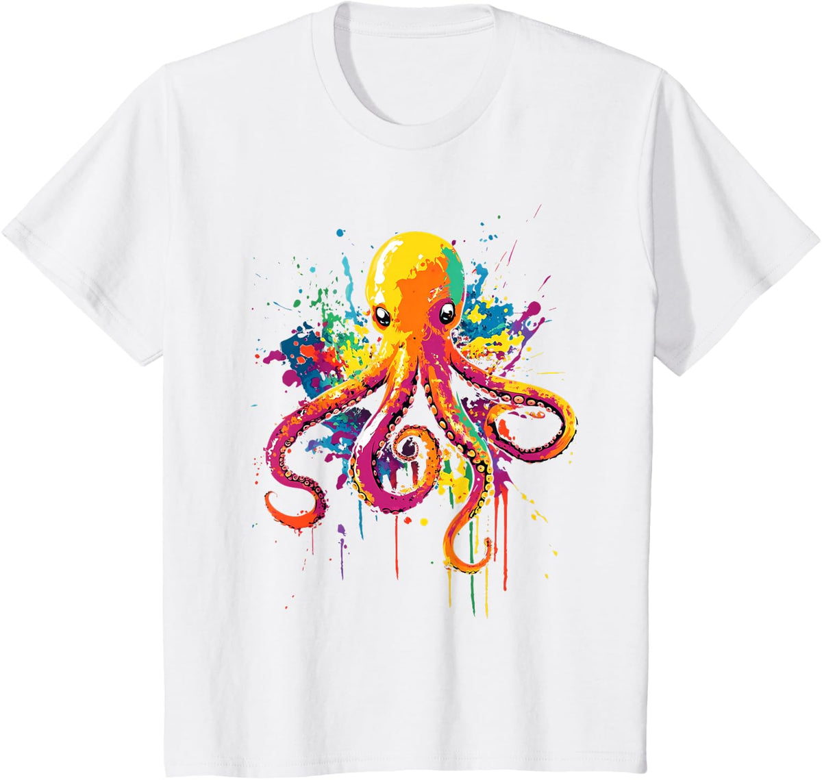 Colorful Octopus Lover T-Shirt - White