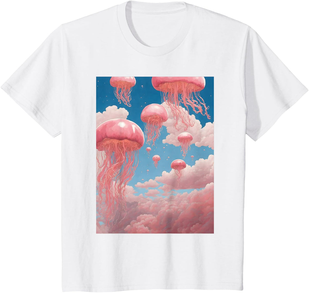 Jellyfish Pink Weirdcore Dreamcore Pastel Aesthetic T-Shirt - White