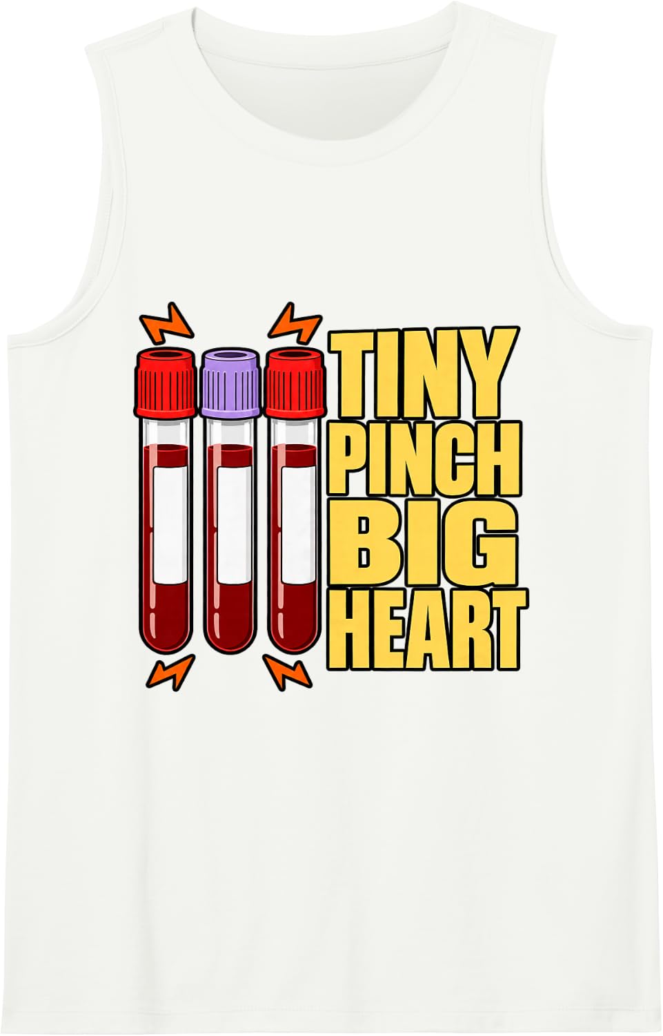 Phlebotomist Tiny Pinch Big Heart Tubes Lab Tech Nurse Funny Sleeveless Tank Top - White