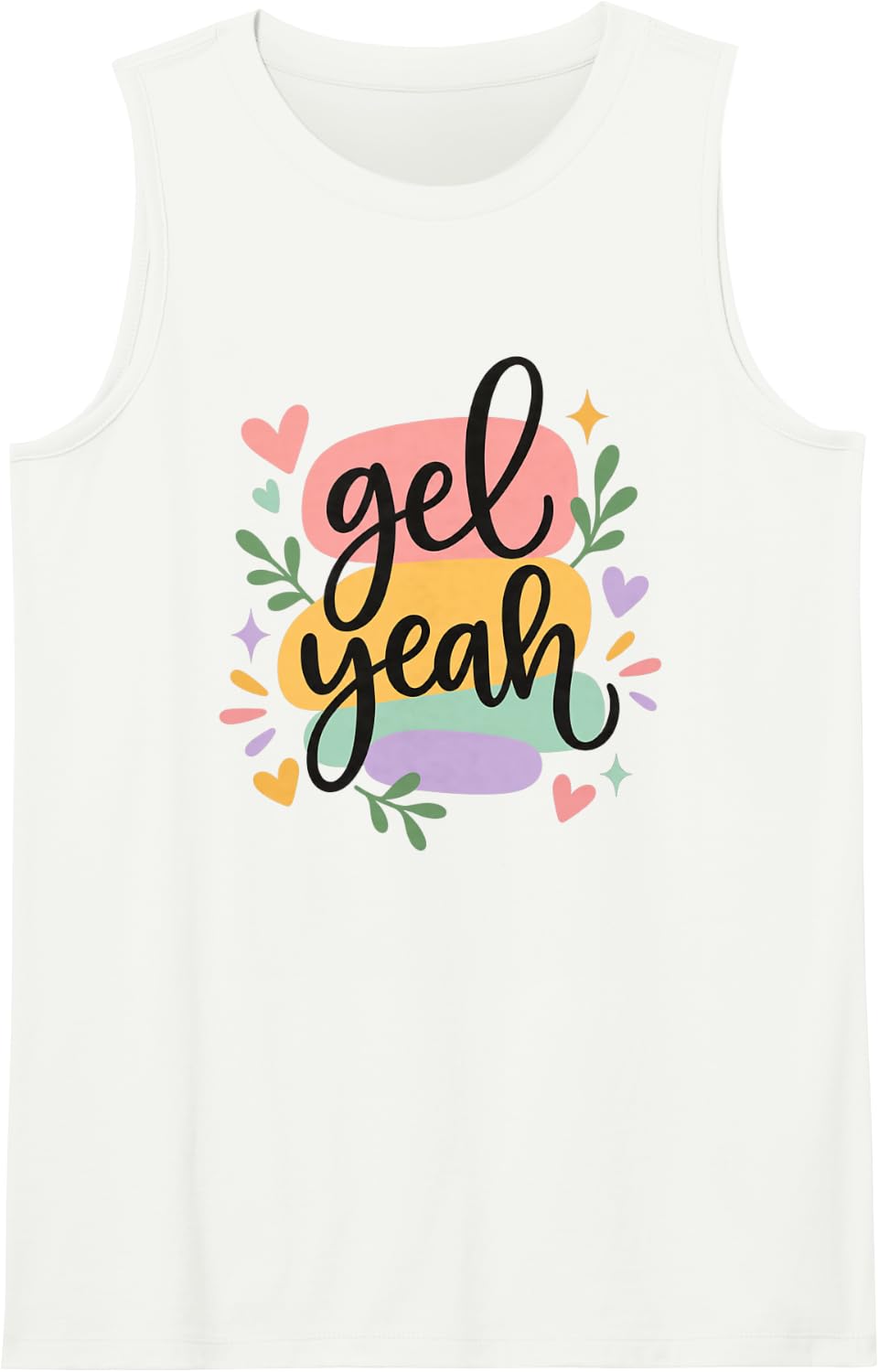 Gel Yeah Sonographer Ultrasound Tech Pastel Work Joke Sleeveless Tank Top - White