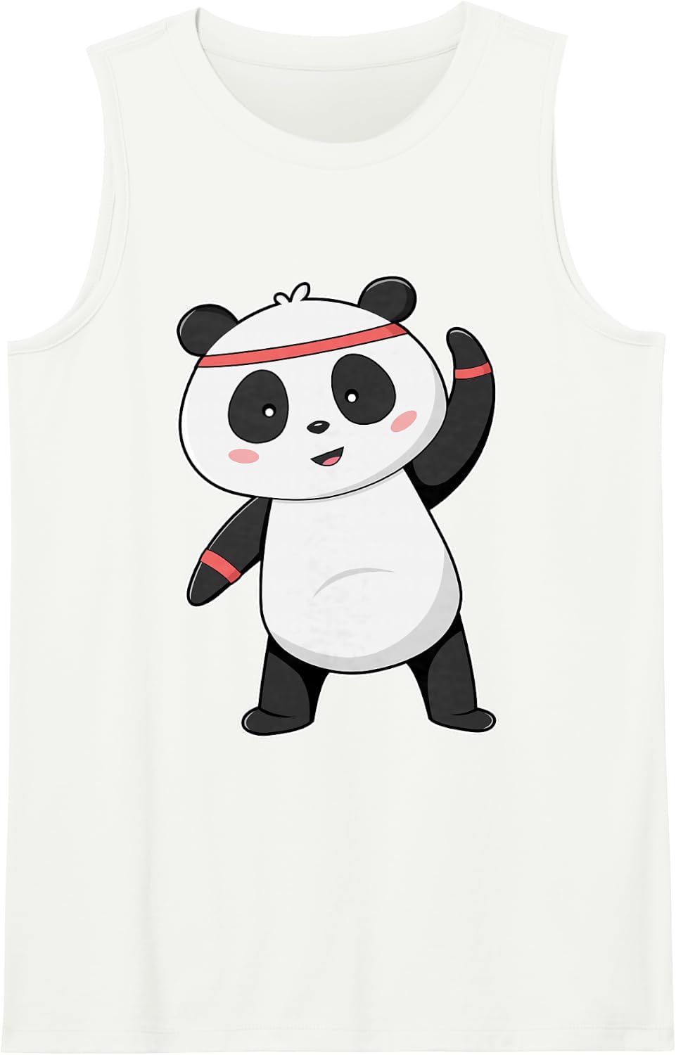 Panda Workout Gymnastics Fitness Sleeveless Tank Top - White