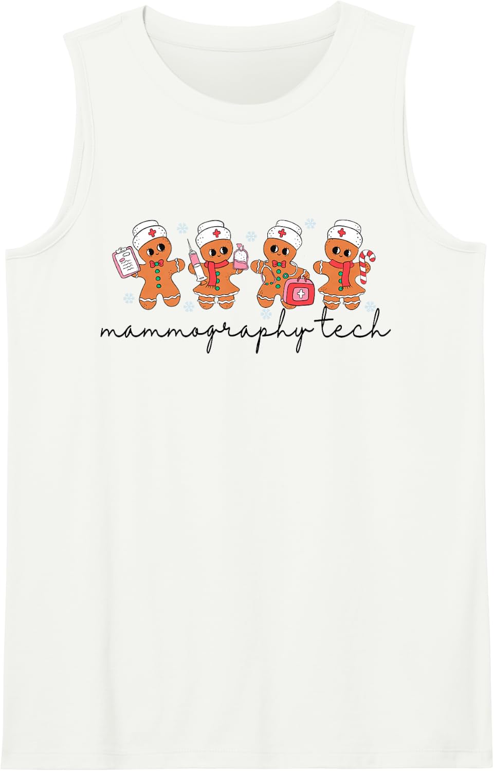 Mammography Tech Christmas Mammo Teach Nurse Studien School Sleeveless Tank Top - White