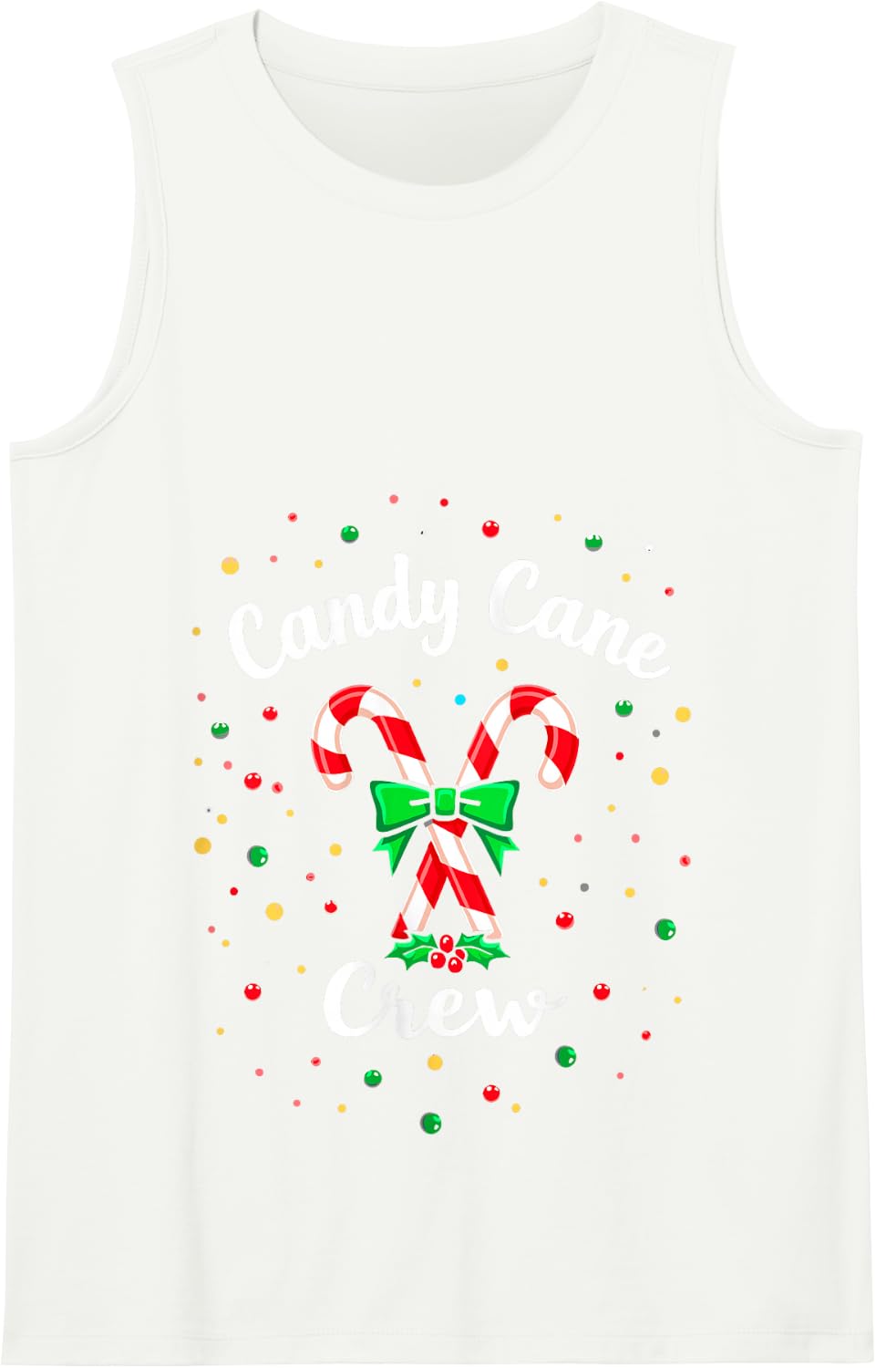 Candy Cane Crew Christmas Lights Funny Xmas Party Tee Tank Top - White