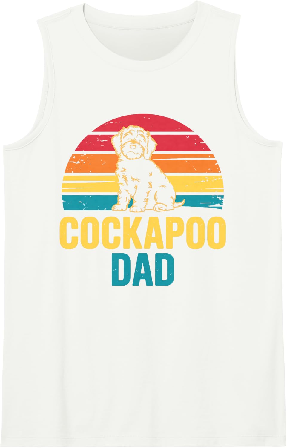 Cockapoo Dad Design for Men Boys Father Owner Cockapoo Dad Sleeveless Tank Top - White