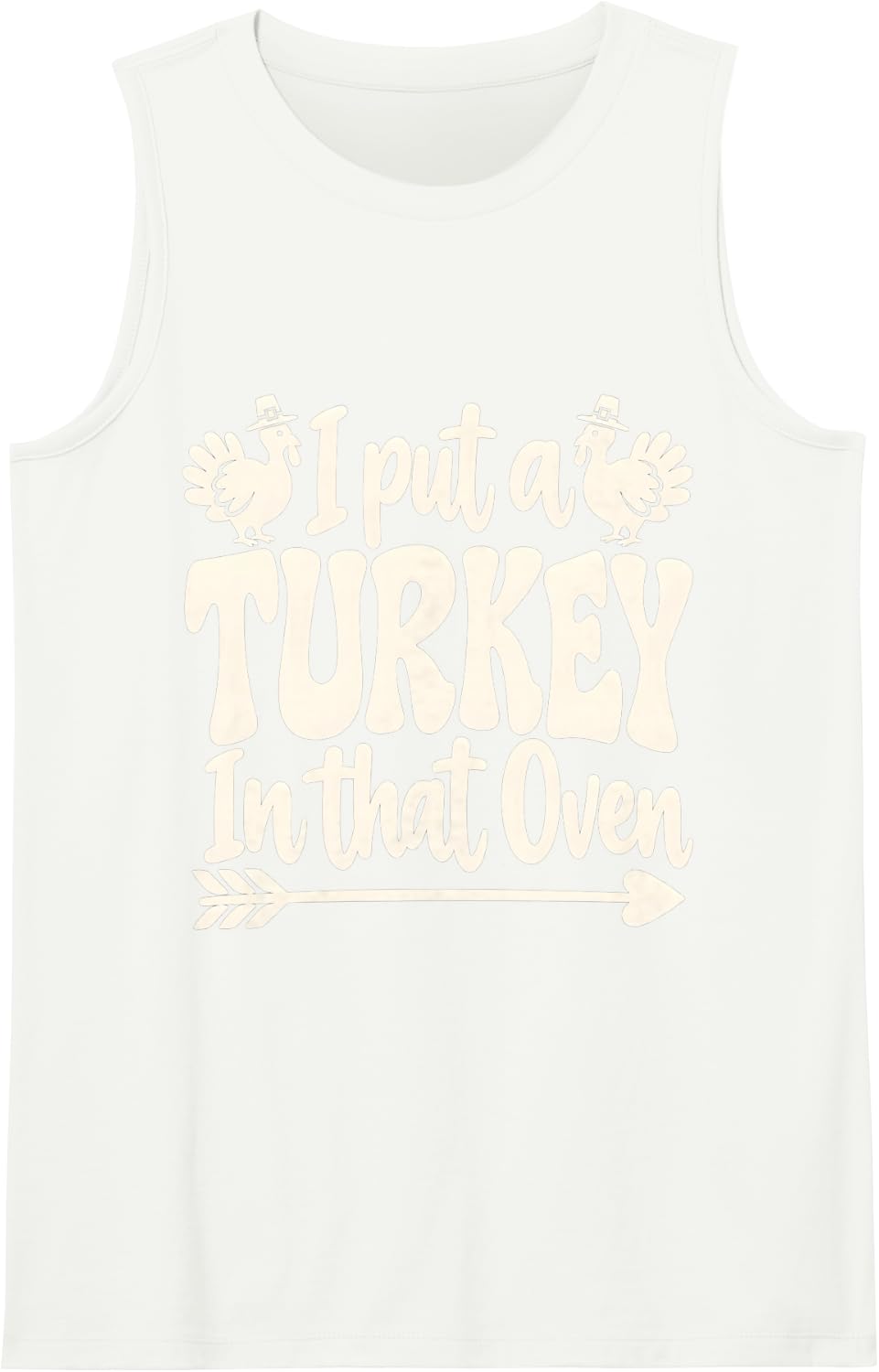 Thanksgiving Pregnancy Announcement Funny Turkey Oven Dad Sleeveless Tank Top - White