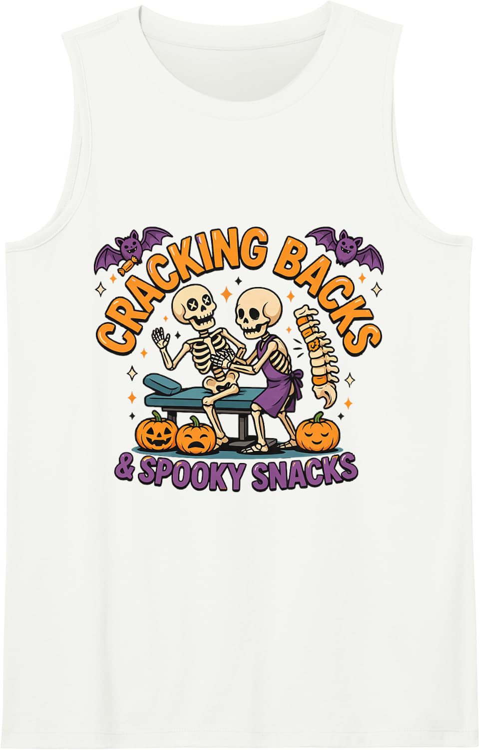 Halloween Massage Therapist - Relaxing The Restless Spirits Sleeveless Tank Top - White