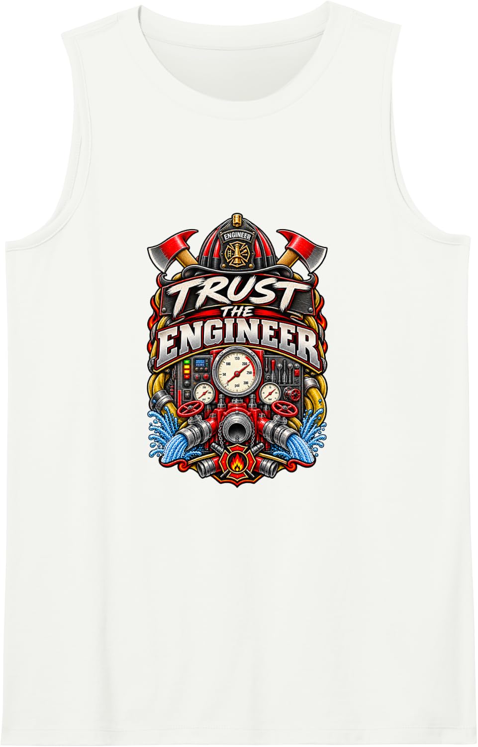 Trust The Engineer - Firefighter Engineer Driver Operator Tank Top - White
