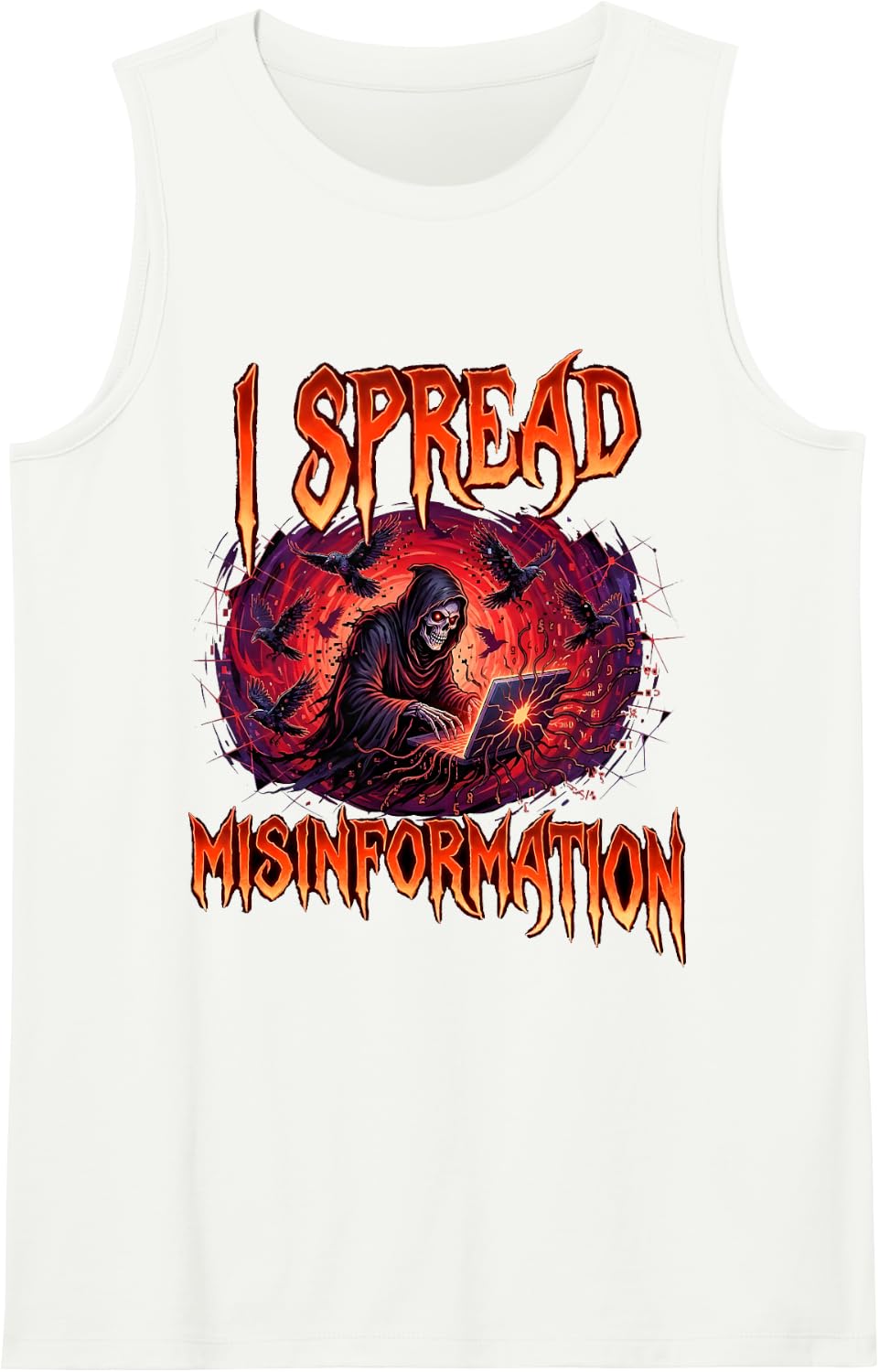 I Spread Misinformation Funny Internet Troll Meme Sleeveless Tank Top - White