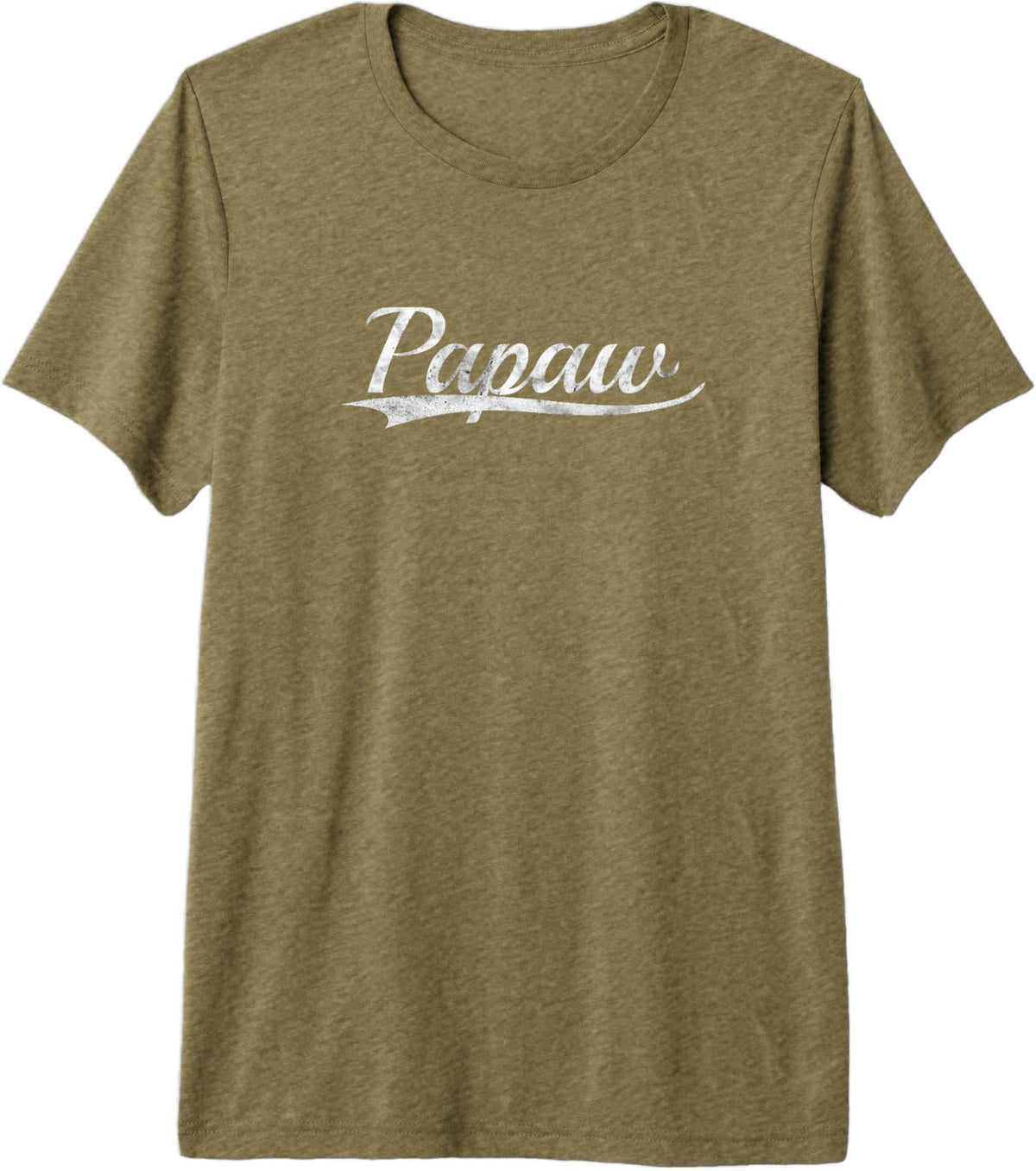 Papaw Vintage Inspired Throwback Style Varsity Classic Premium Tri-Blend T-Shirt - Olive Green