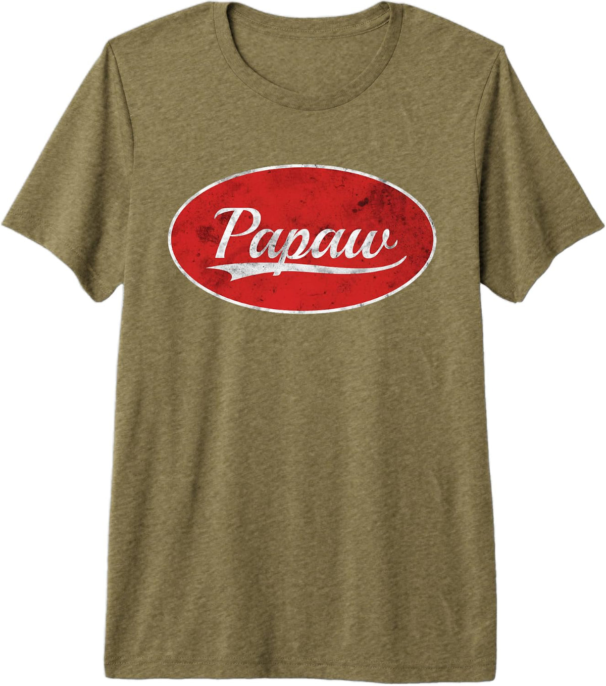 Papaw Varsity Collegiate Style Classic Grandfather Premium Tri-Blend T-Shirt - Olive Green