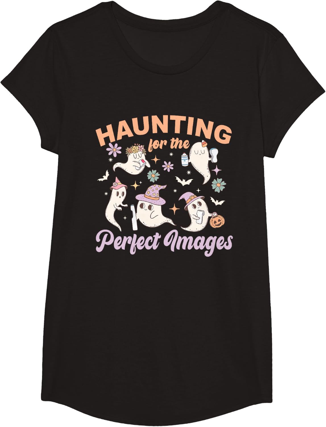 Ghost Ultrasound Tech Sonographer MFM Halloween OBGYN T-Shirt - Girls Black