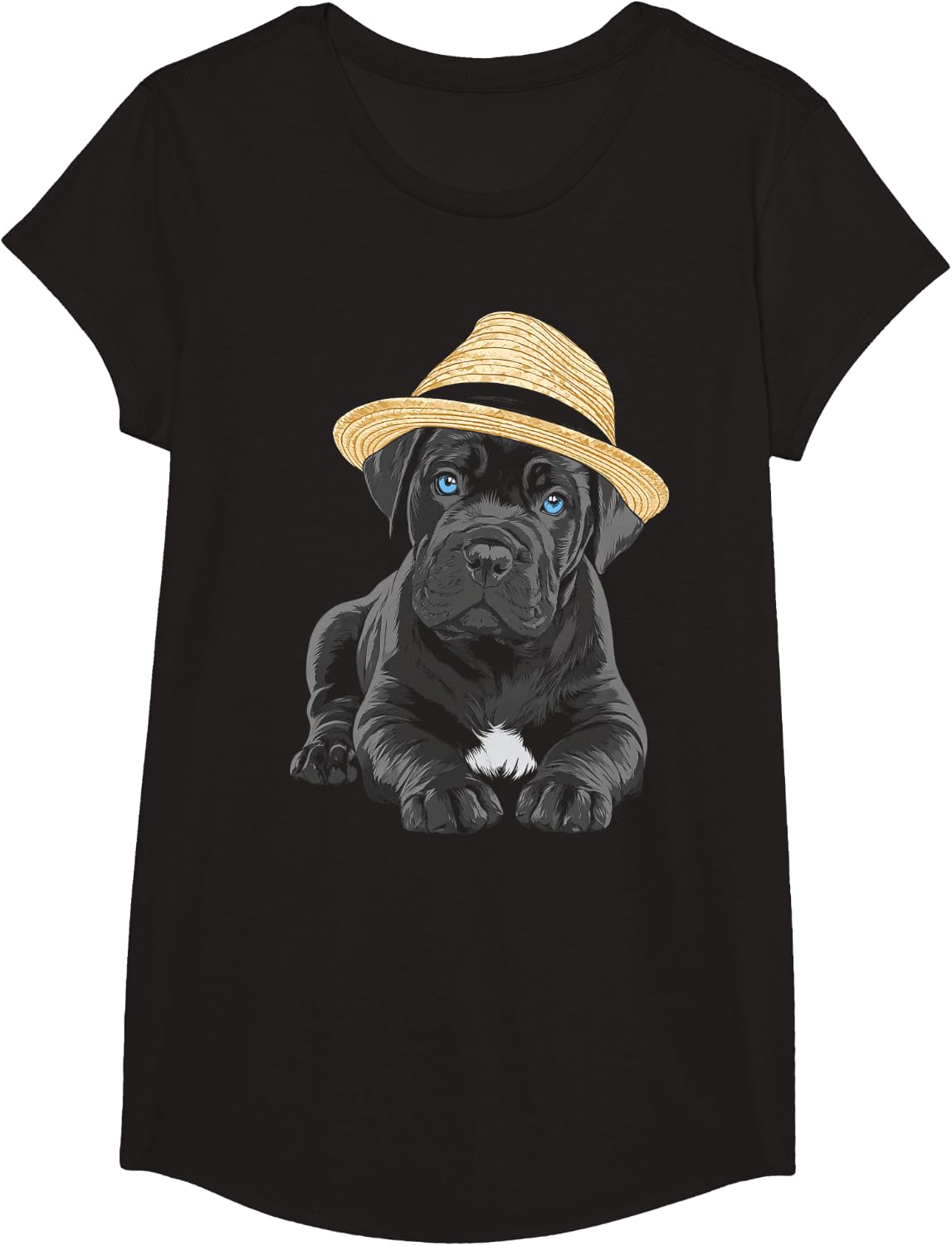 Blue Eyes Graphic Cane Corso Dog Dad T-Shirt - Girls Black