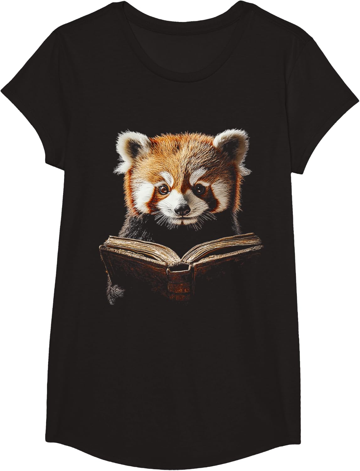 Red Panda Animal Lover Motif Drawing Art Red Panda T-Shirt - Girls Black