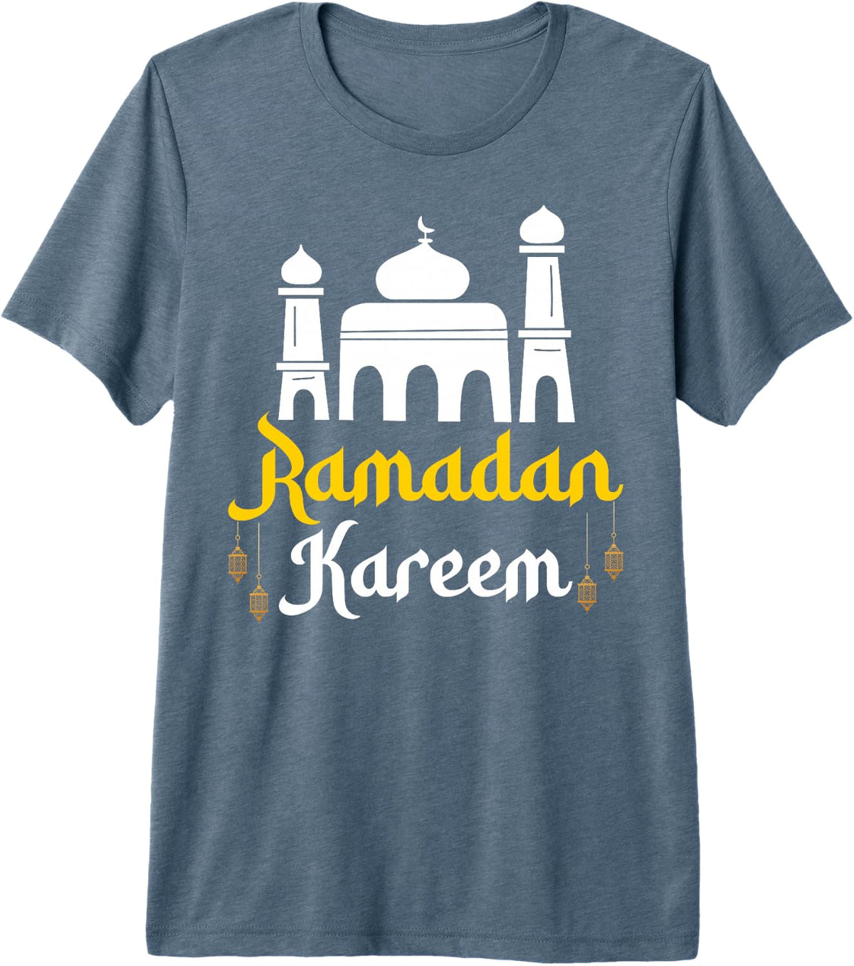 Ramadan Kareem Mosque Islamic Design for Muslims Premium Tri-blend T-Shirt - Slate Grey