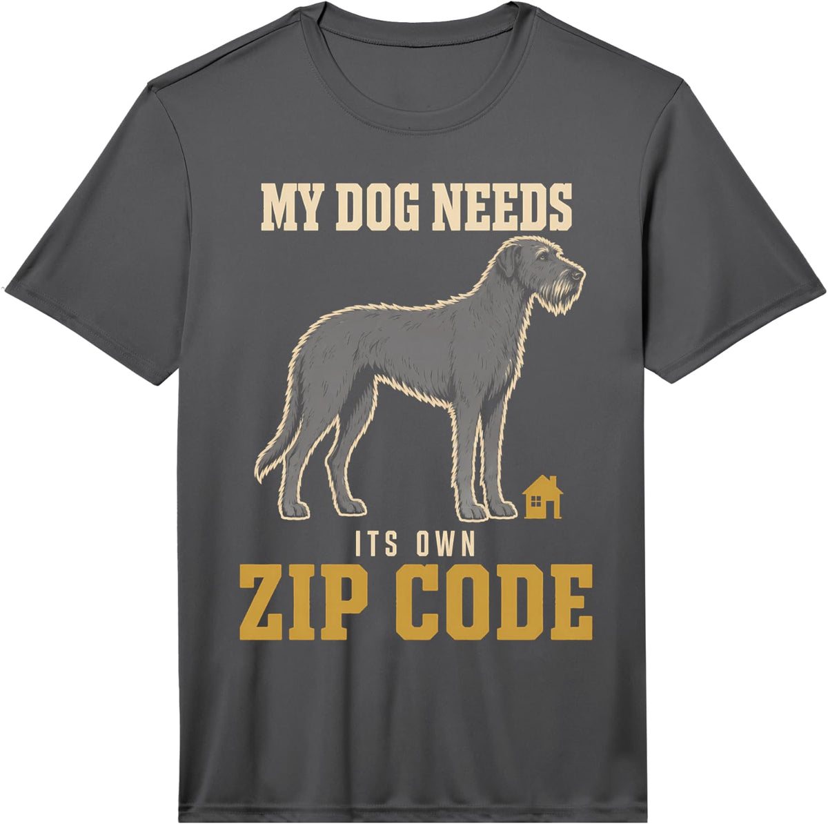 Men's Irish Wolfhound Gentle Giant Dog Breed Owner Gift Performance T-Shirt - Asphalt Grey