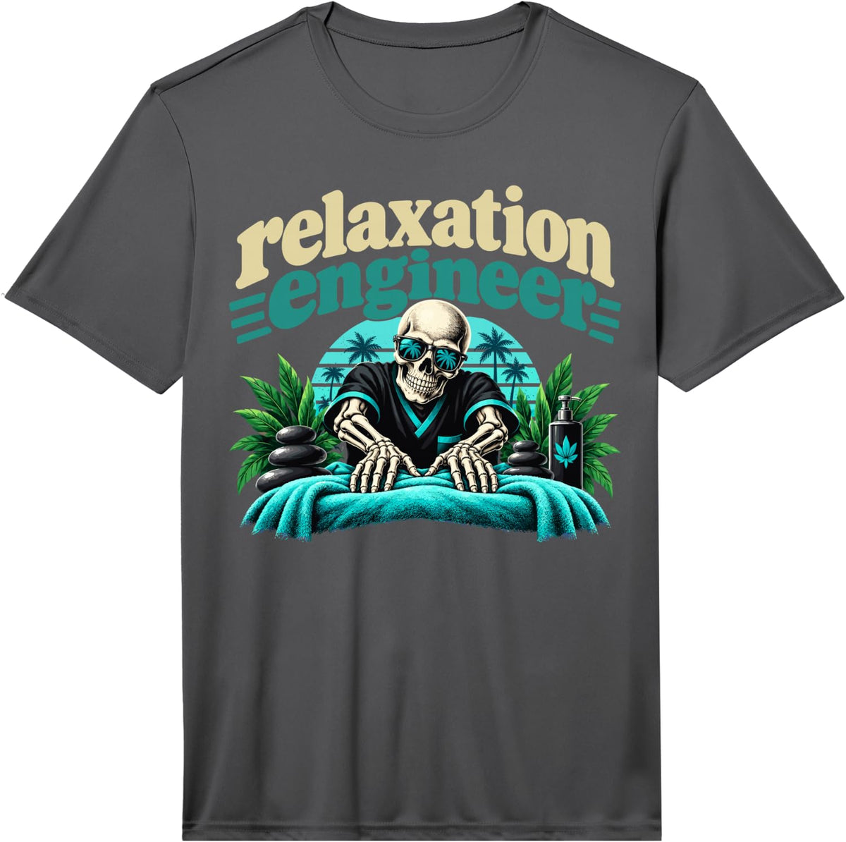 Relaxation Engineer Massage Therapist Funny Massage Therapy Performance T-Shirt - Asphalt Grey