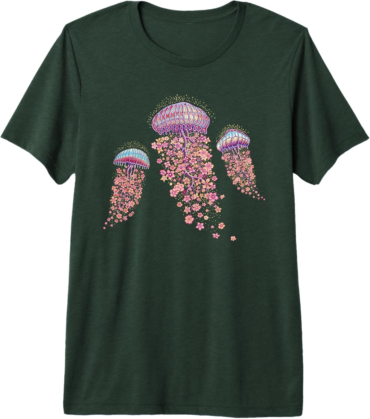 Jellyfish - Emek Artman Premium Tri-Blend T-Shirt - Forest