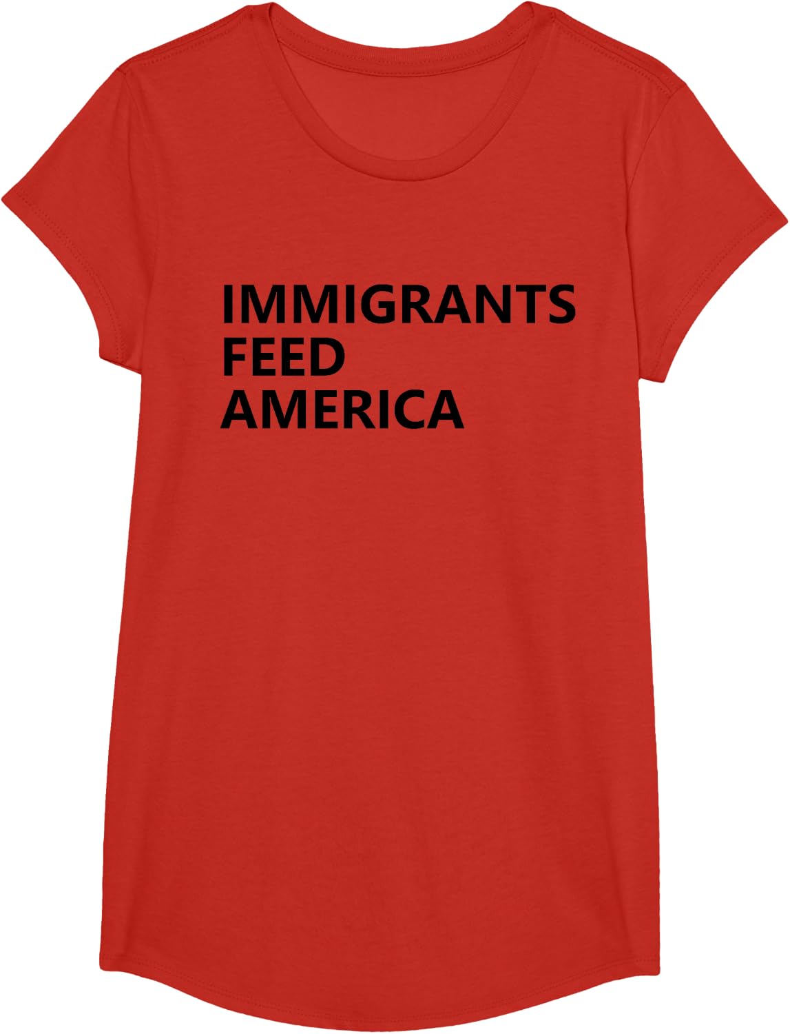 Immigrants Feed America Shirt Pro Immigration Rights Tee T-Shirt for Men Women - Girls Red
