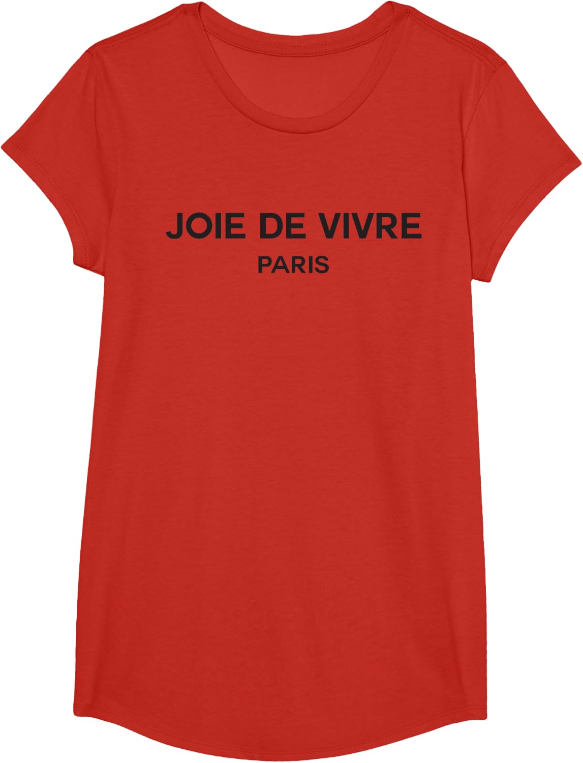 Joie de Vivre Paris French Saying T-Shirt - Girls Red