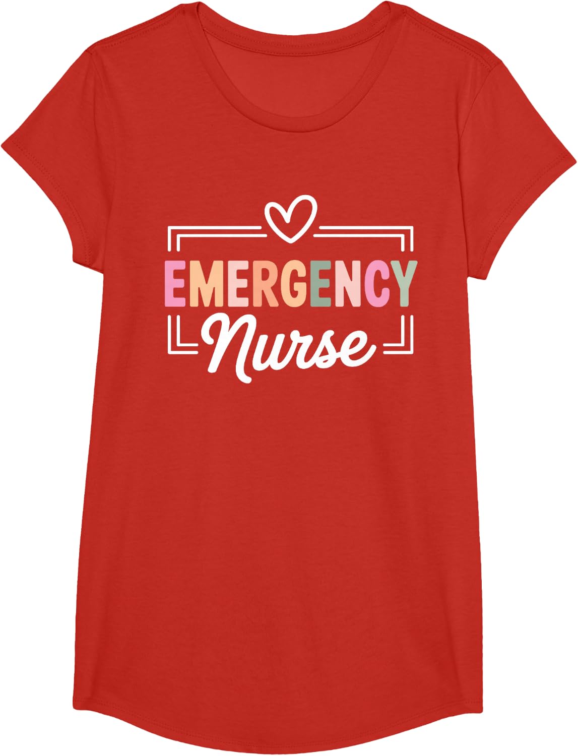 Cool Emergency Nurse Art for Men Women Emergency Room RN T-Shirt - Girls Red