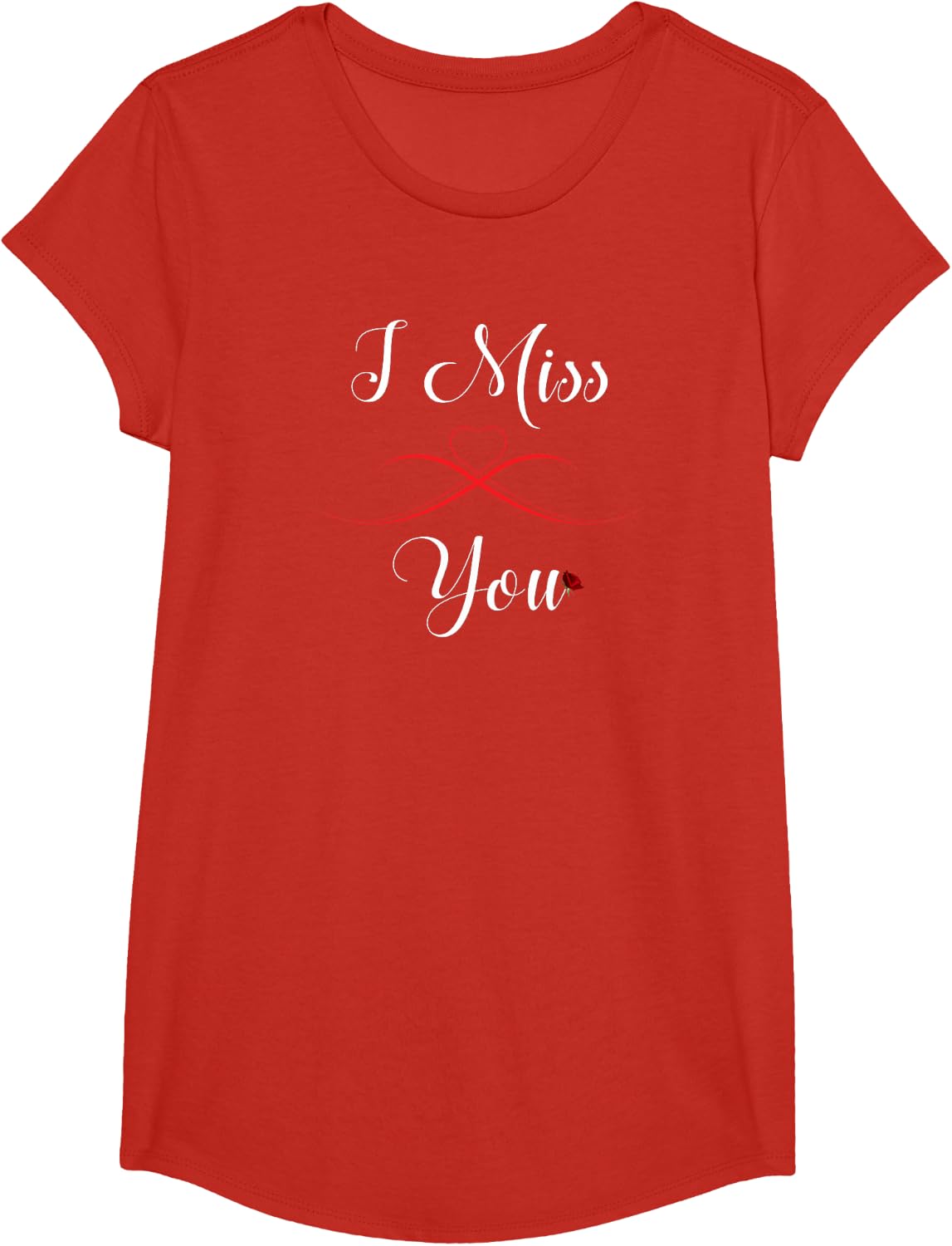 I Miss You Love and Relationship T-shirt T-Shirt - Girls Red