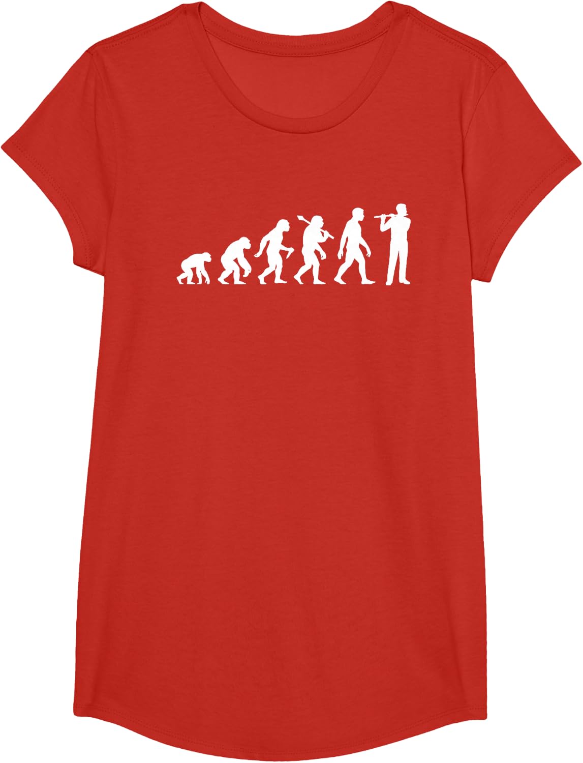 Western Concert Flute Evolution for Transverse Flutist T-Shirt - Girls Red