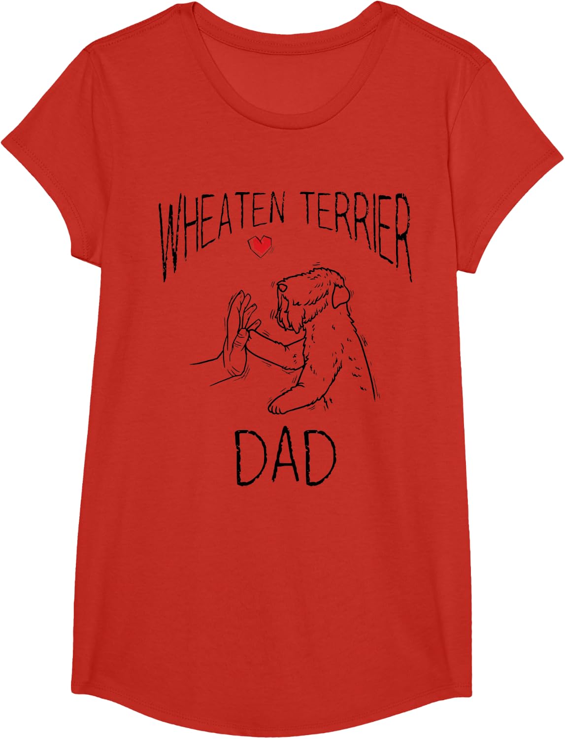 Wheaten Terrier Dad T-Shirt - Girls Red
