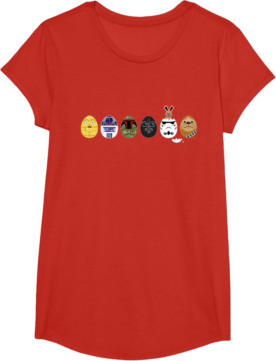 Star Wars Classic Characters Easter Eggs Spring T-Shirt - Girls Red