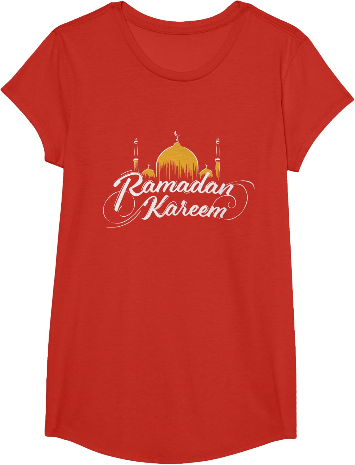 Happy Ramadan Kareem Islamic Holy Month Cool Calligraphy T-Shirt - Girls Red