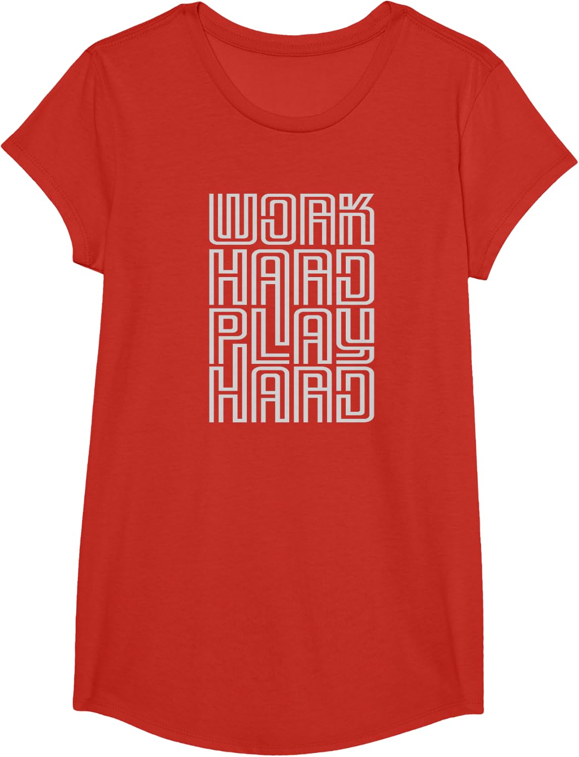 Work Hard Play Hard No Excuses Gym Workout Design T-Shirt - Girls Red