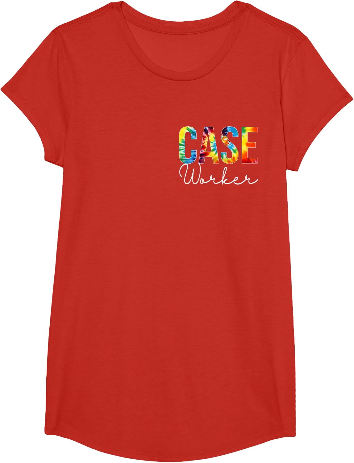 Case Worker For Work Tie Dye Back To School Appreciation Day T-Shirt - Girls Red
