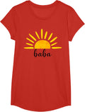 Baba Of The Birthday First Trip Sun Father's Day T-Shirt - Girls Red