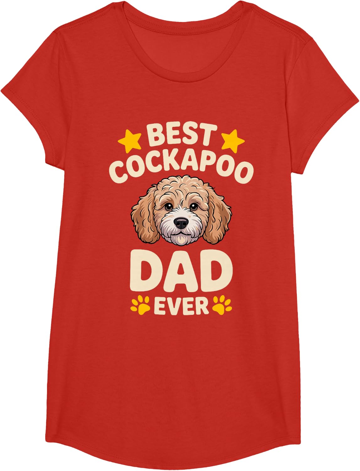 Cockapoo Dad Design for Men Boys Dad Dog Owner Cockapoo Dad T-Shirt - Girls Red