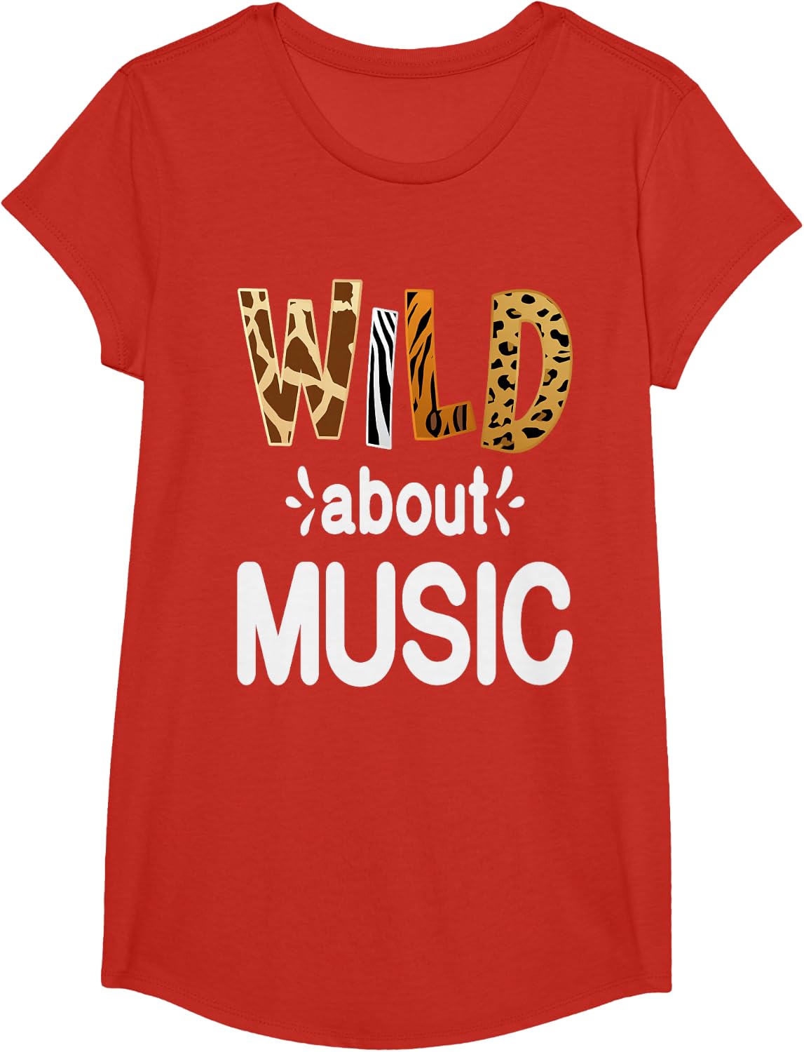 Wild About Music, Music lover and Music T-Shirt - Girls Red