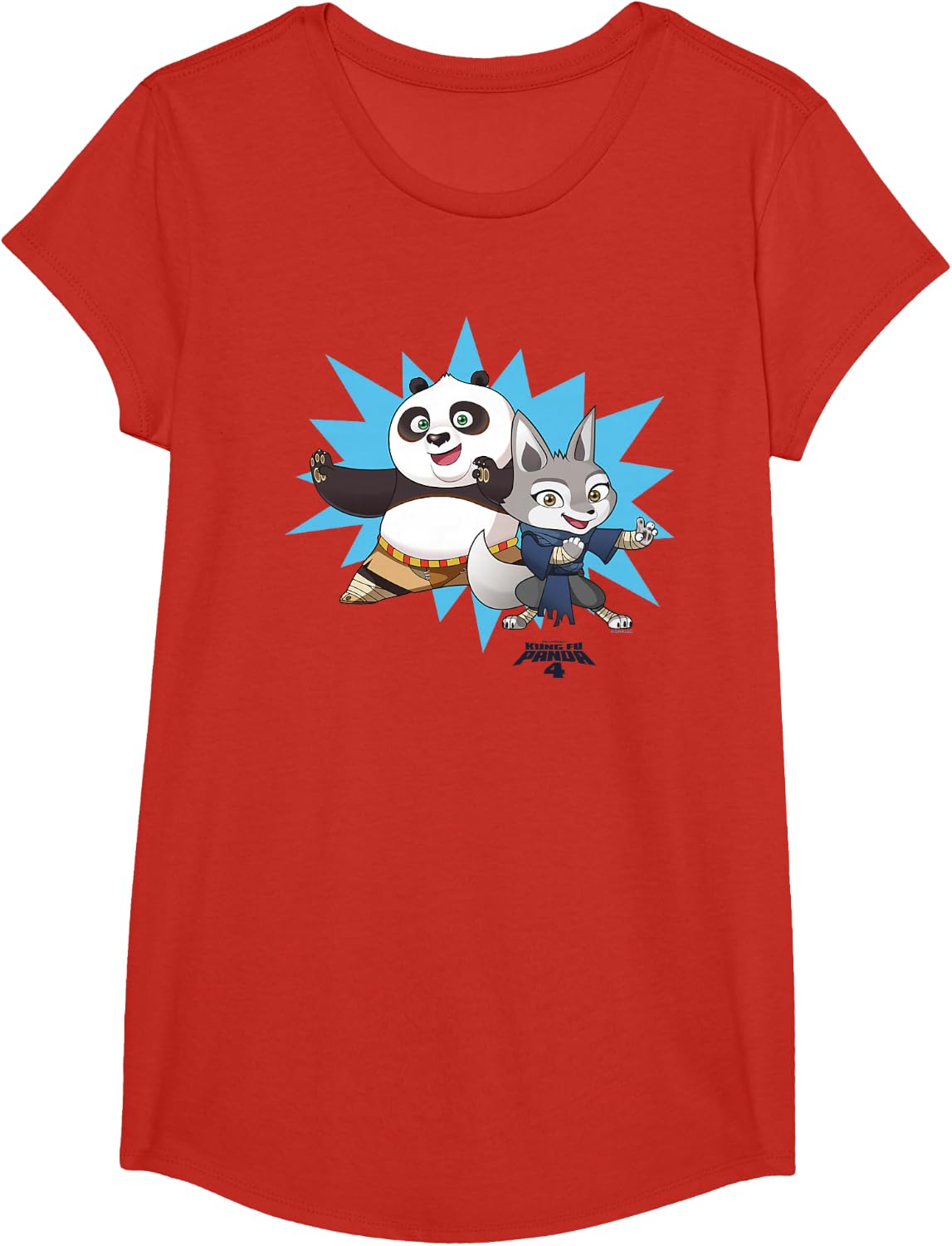 4 Kawaii Po & Zhen T-Shirt - Girls Red