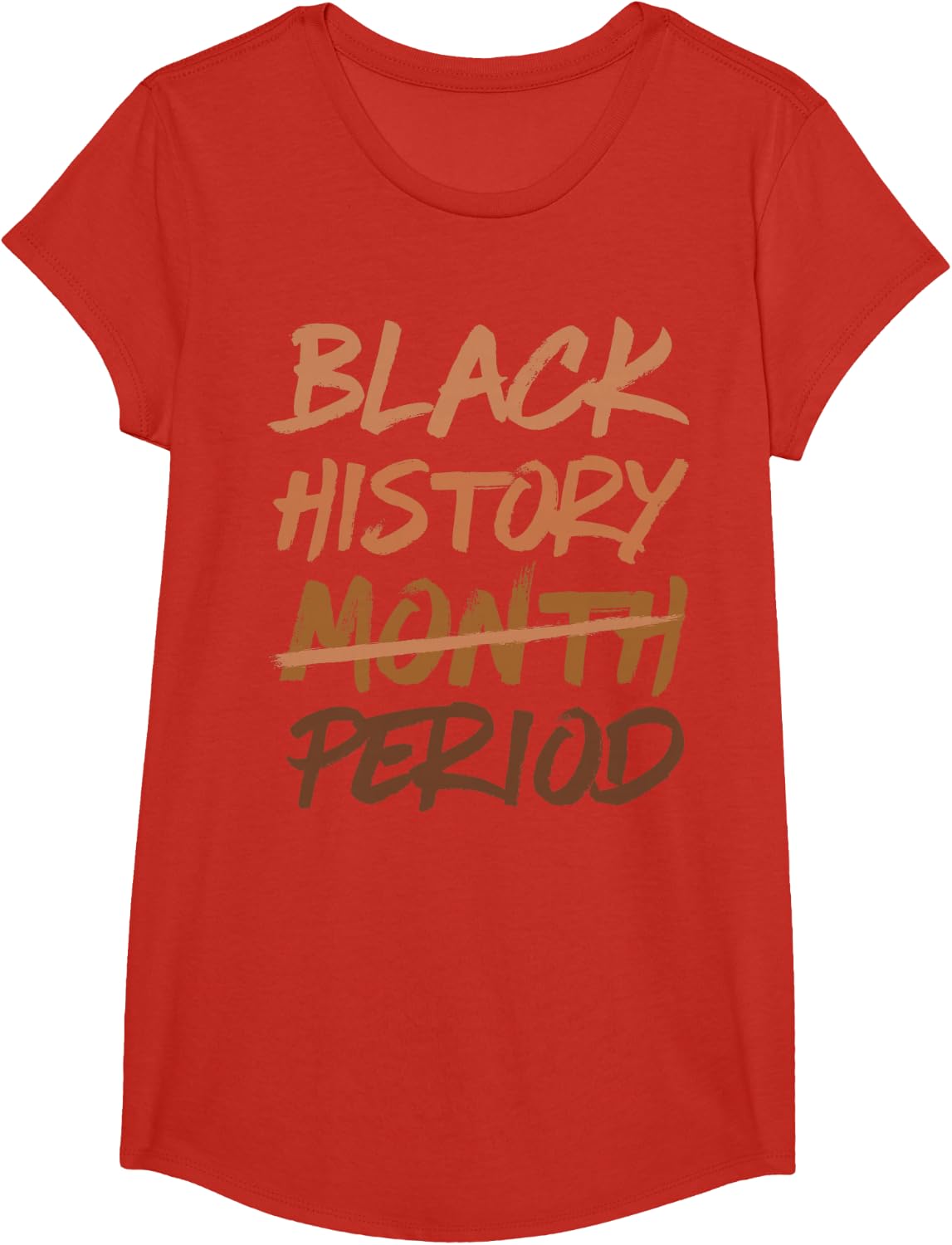 Black History Month Period African American Melanin Pride T-Shirt - Girls Red