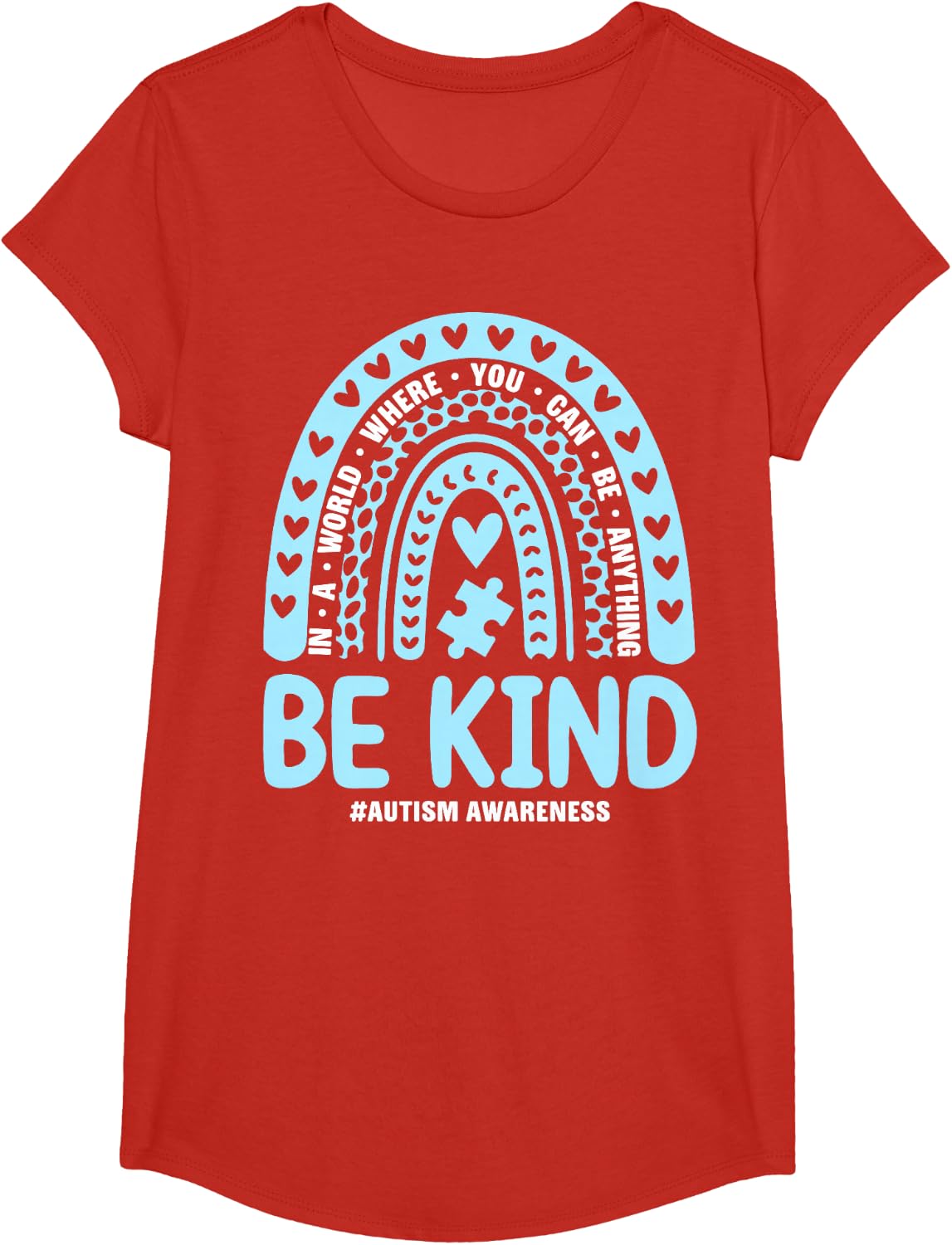 Autism Awareness Day Autism Mom T-Shirt - Girls Red