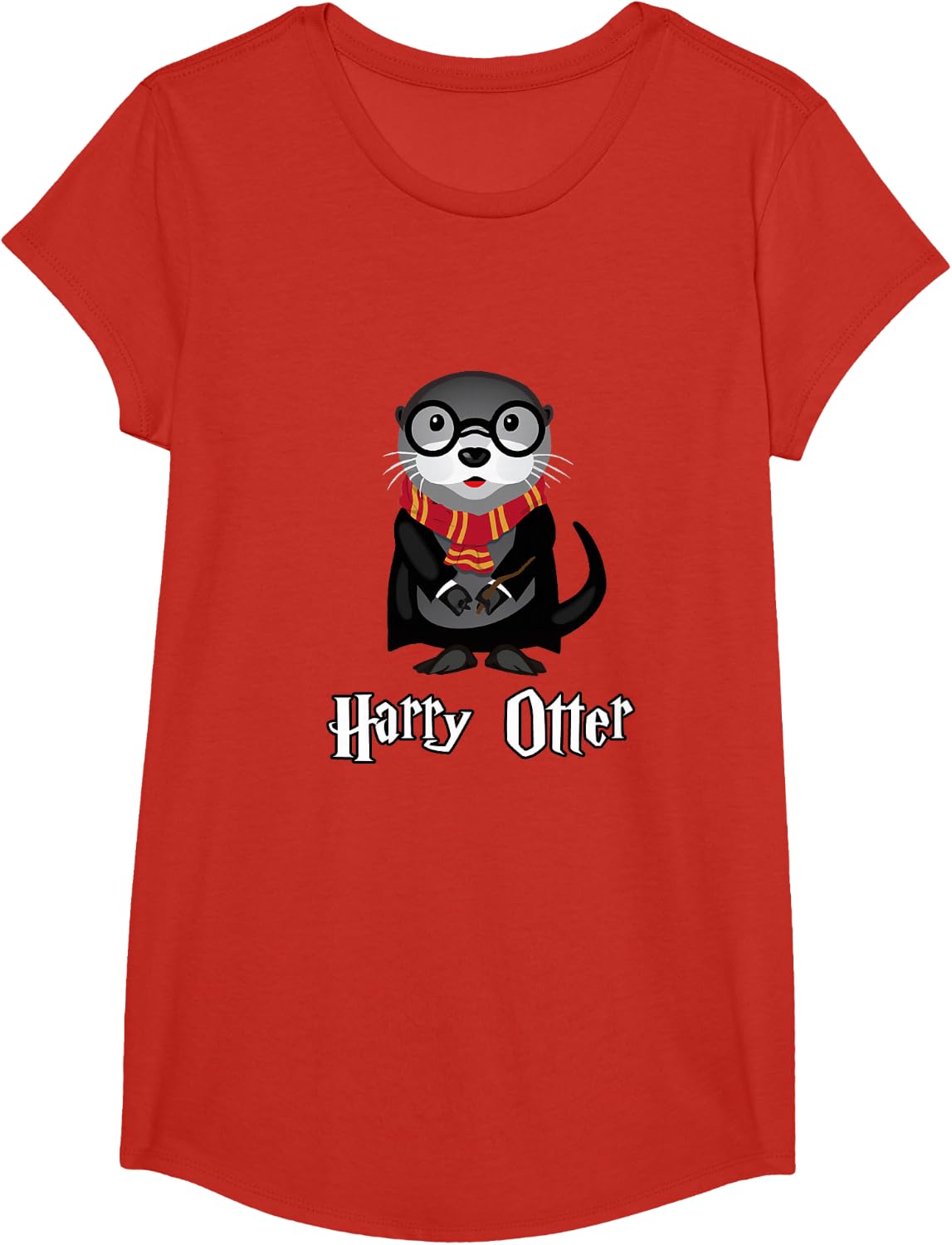 Cute Sea Otter - Harry Otter T-Shirt - Girls Red