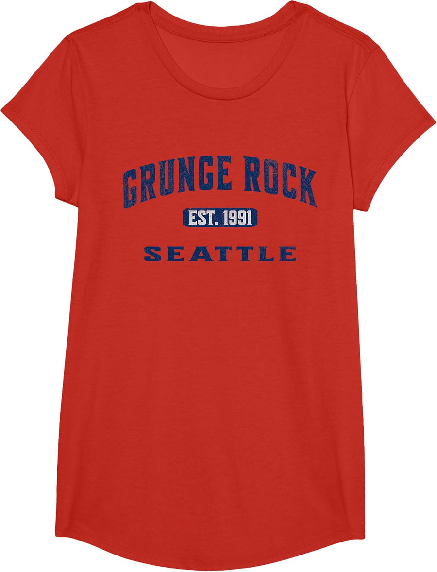 Seattle Sound Seattle Washington Grunge Rock T-Shirt - Girls Red