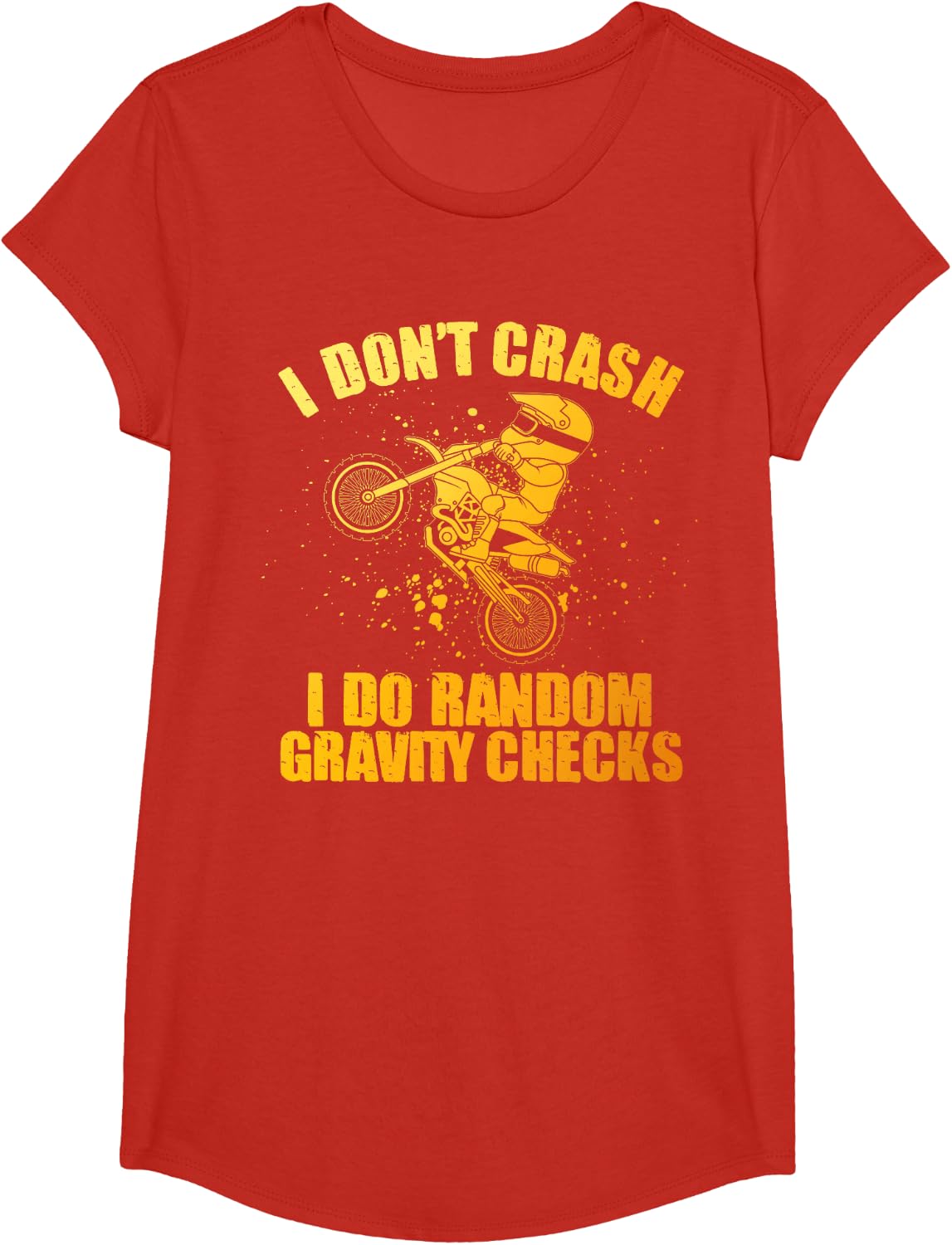 Funny Dirt Bike For Men Women Kids Motocross Dirtbike Lover T-Shirt - Girls Red
