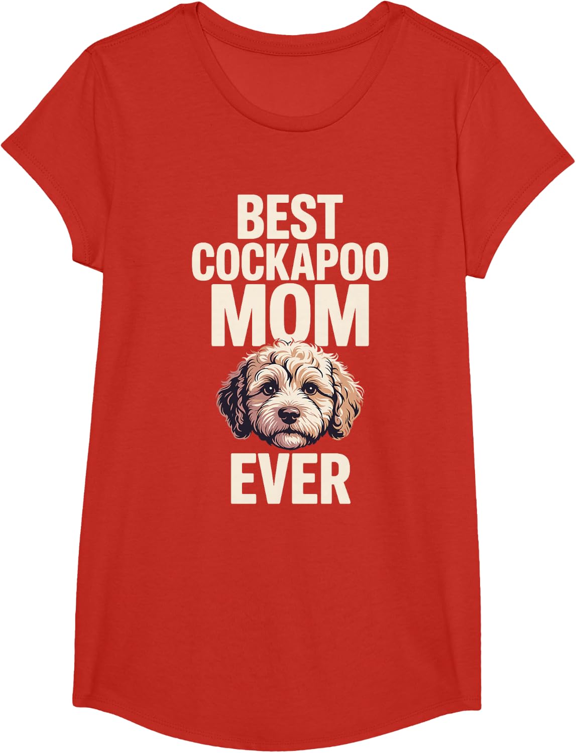 Cockapoo Mom Art for Women Girls Mom Cockapoo Dog Mom T-Shirt - Girls Red
