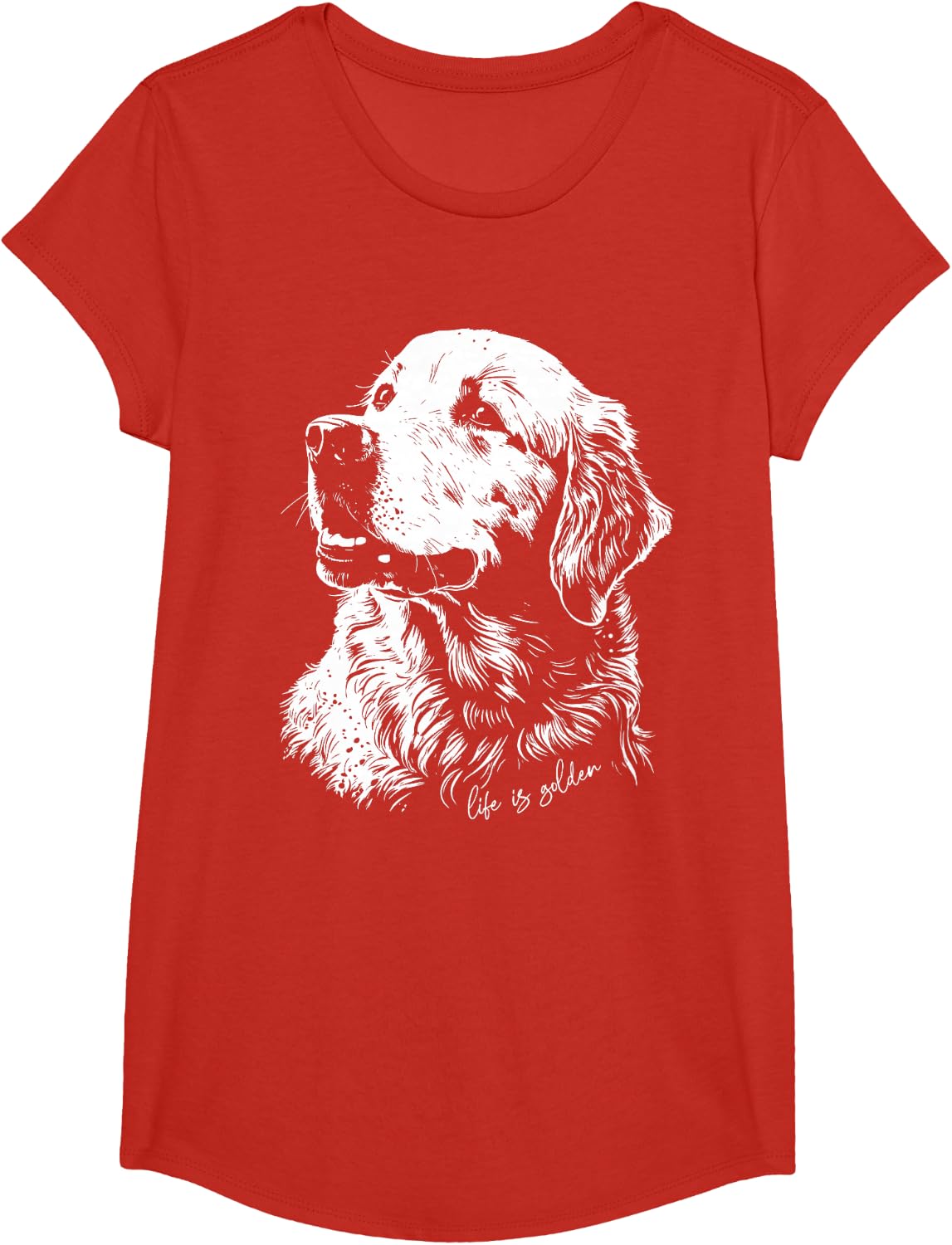 Life Is Golden Golden Retriever Cute Golden Retriever T-Shirt - Girls Red