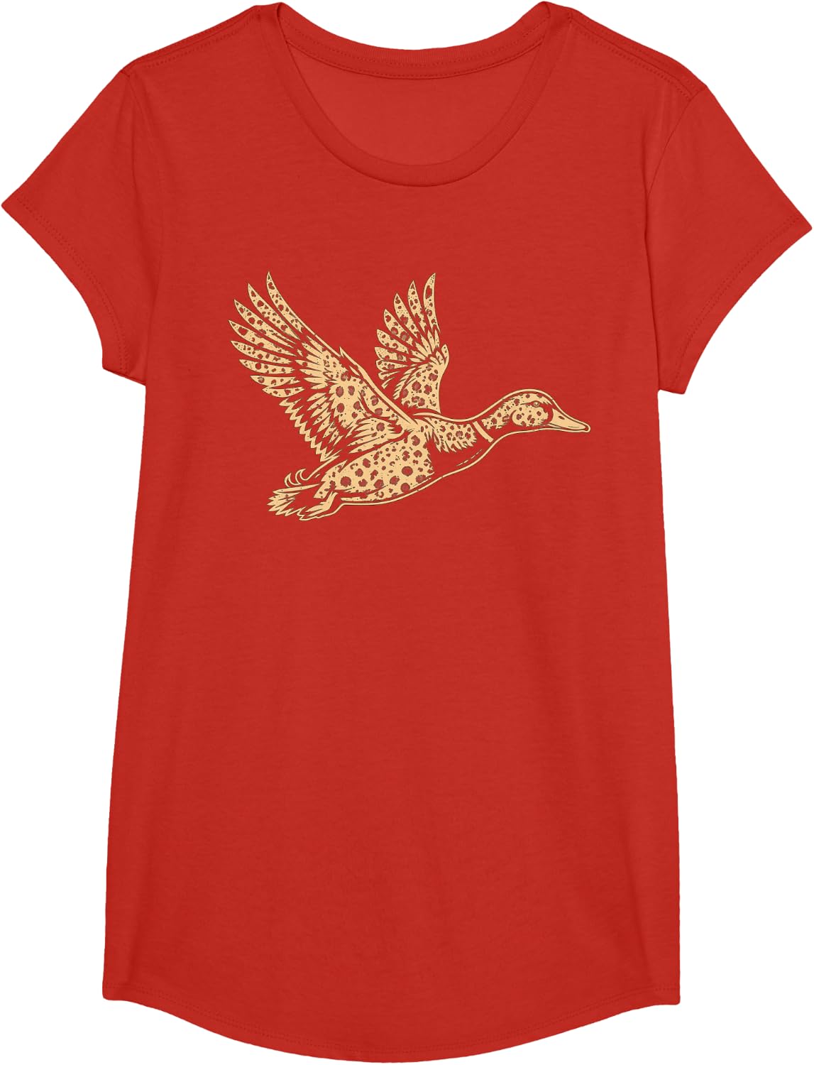 Vintage Mallard Duck Hunting T-Shirt - Girls Red
