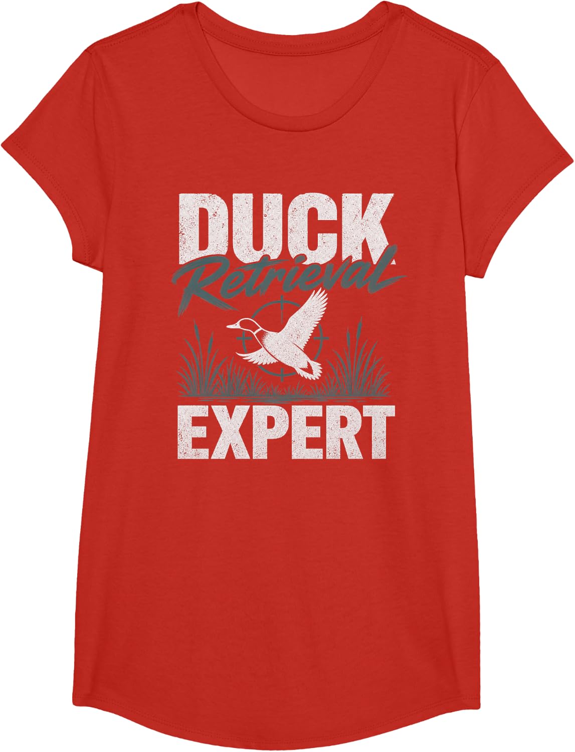 Duck Hunting Mallard Retrieval Expert T-Shirt - Girls Red