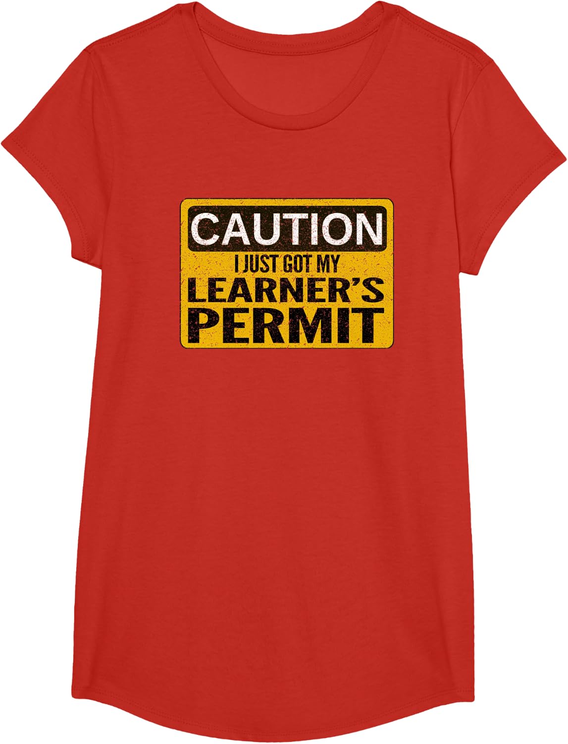 Funny Learners Permit T Shirt for New Drivers T-Shirt - Girls Red