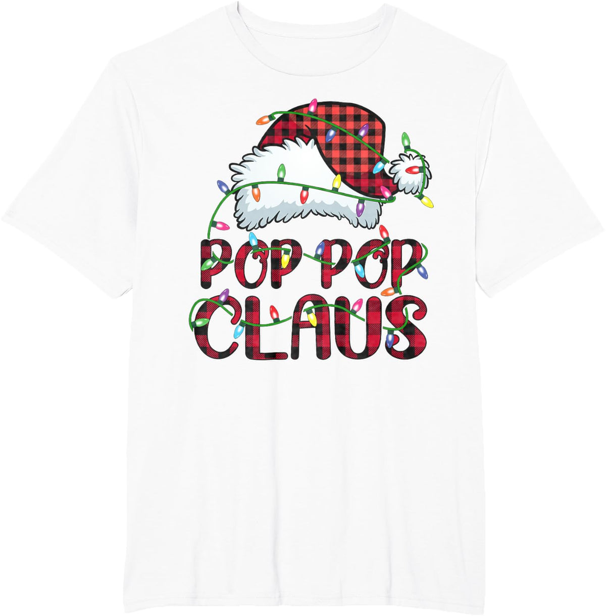 Pop Pop Claus Shirt Funny Christmas Pajama Family Matching T-Shirt - White