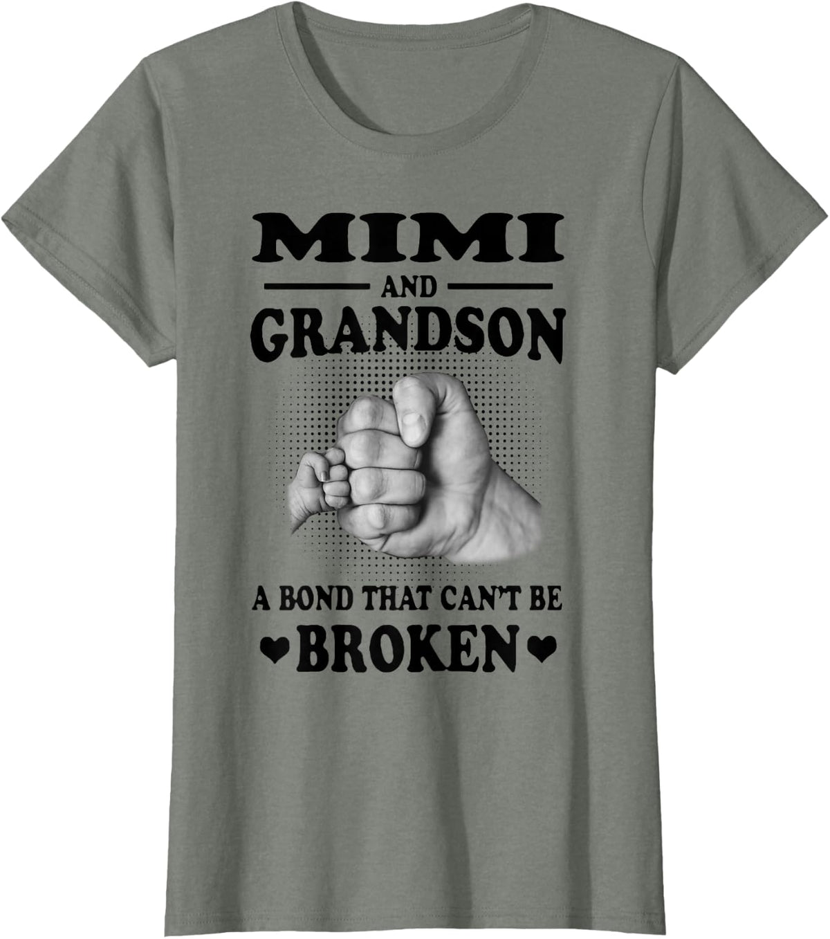Mimi And Grandson A Bond That Can't Be Broken Gift T-Shirt - Olive Heather