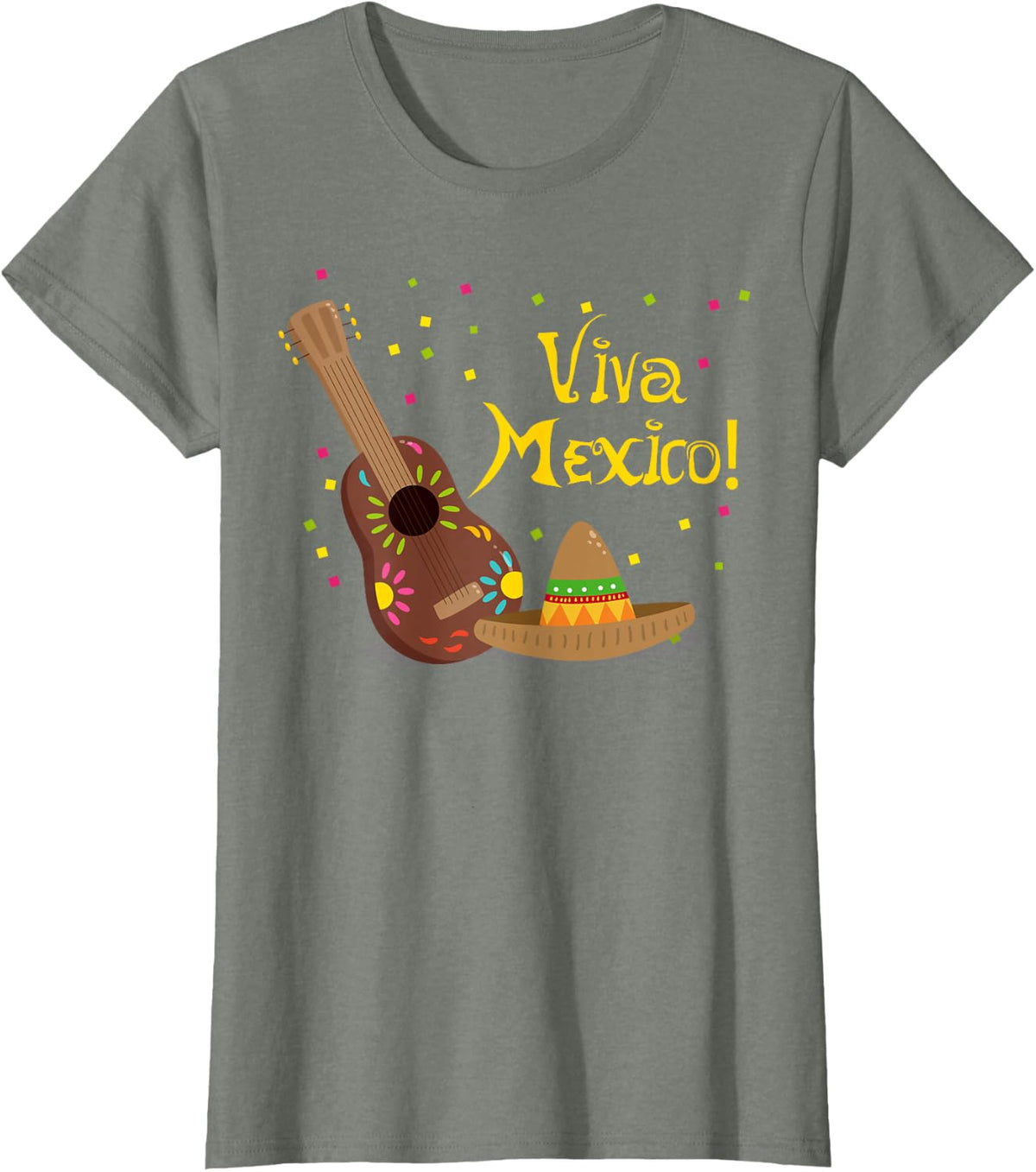 Viva Mexico! Fiesta Independence Day Party Mexican T-Shirt T-Shirt - Olive Heather