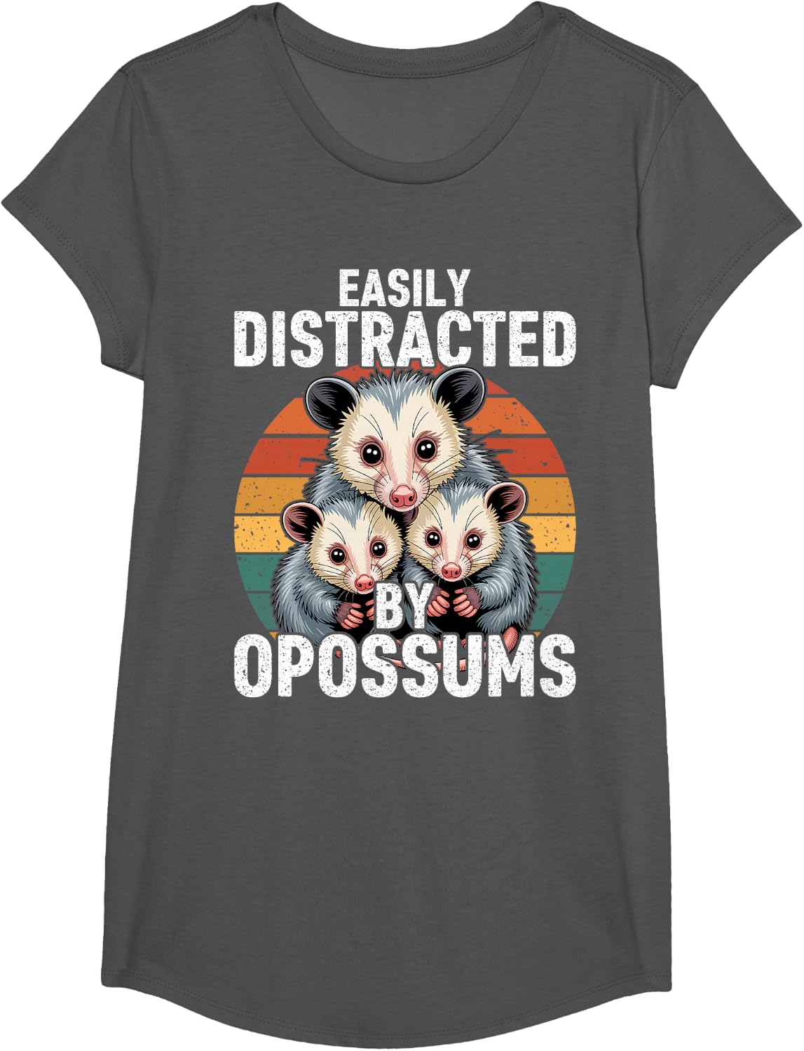 Opossum Opossum Lover Opossums T-Shirt - Girls Asphalt Grey